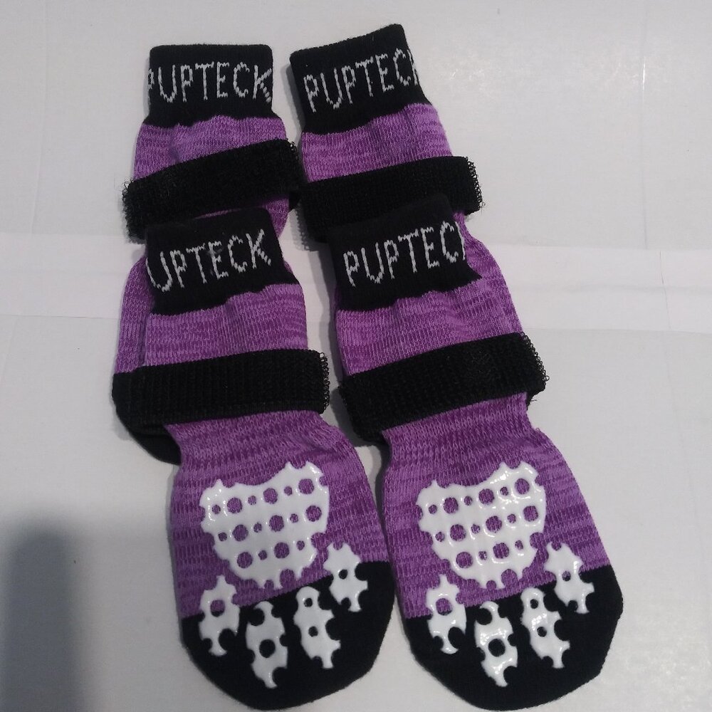 PUPTECK Anti-Slip Dog Socks with Double Sides Grips SIZE M  - NEW
